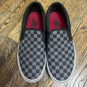 Vans Men's Black Checkered Slip-On Shoes